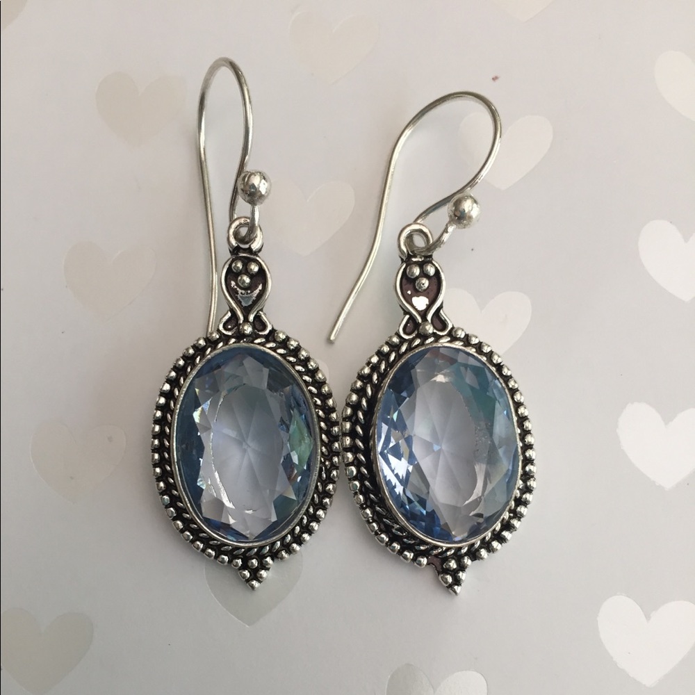 Tanzanite Solid Sterling Silver Earrings - image 1